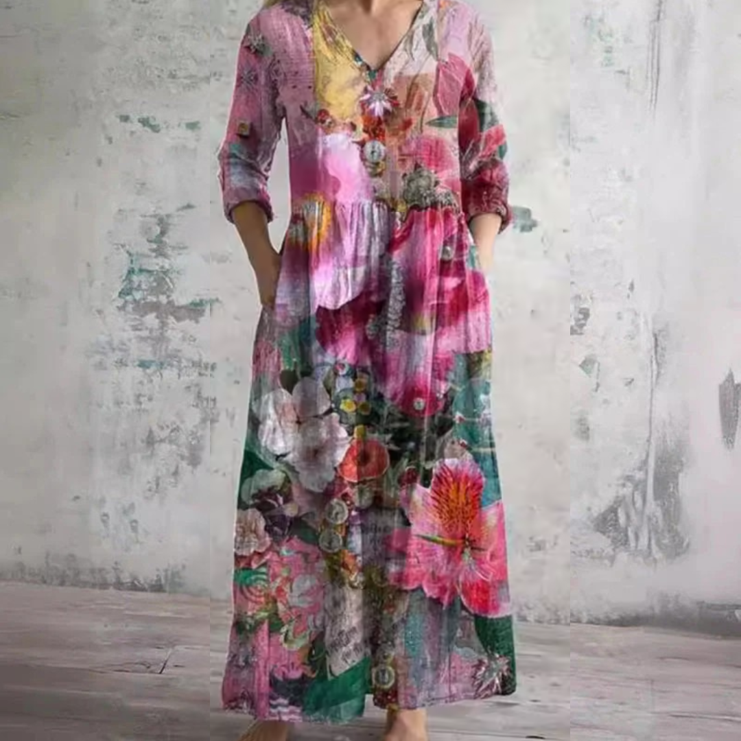 ROWELLA™ - ELEGANT PLEATED MAXI DRESS